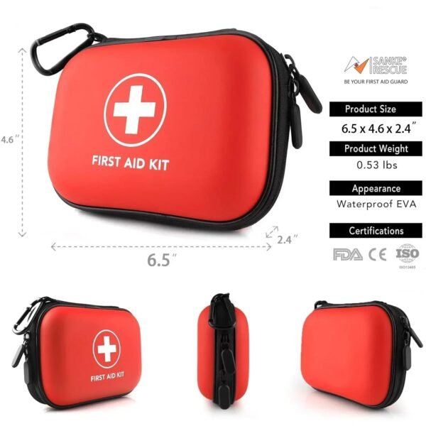 18pc First Aid Kit Multi-Purpose Emergency Medical Bag - Black - Image 3